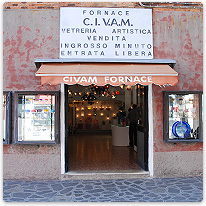 Glaswerkstatt und Laden murano, venedig, italien